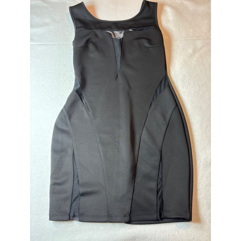Cameo Black Sleeveless Bodycon Dress With Sheer Insets Womens Size L